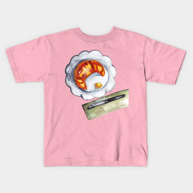 Croissant for Breakfast Kids T-Shirt by Dearly Mu